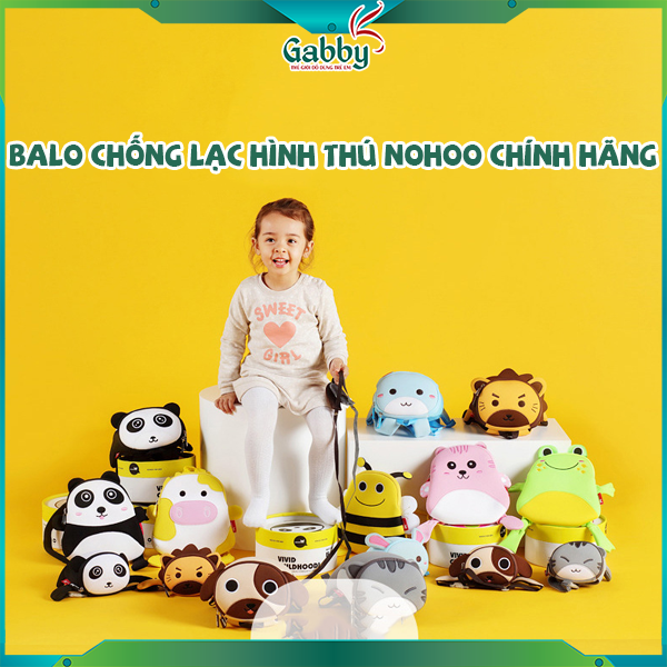 Balo Chống Lạc Trẻ Em Hình Thú An Toàn Nohoo Chính Hãng, Balo cho bé, Balo có dây dắt, Balo Zoo - Gabbystore