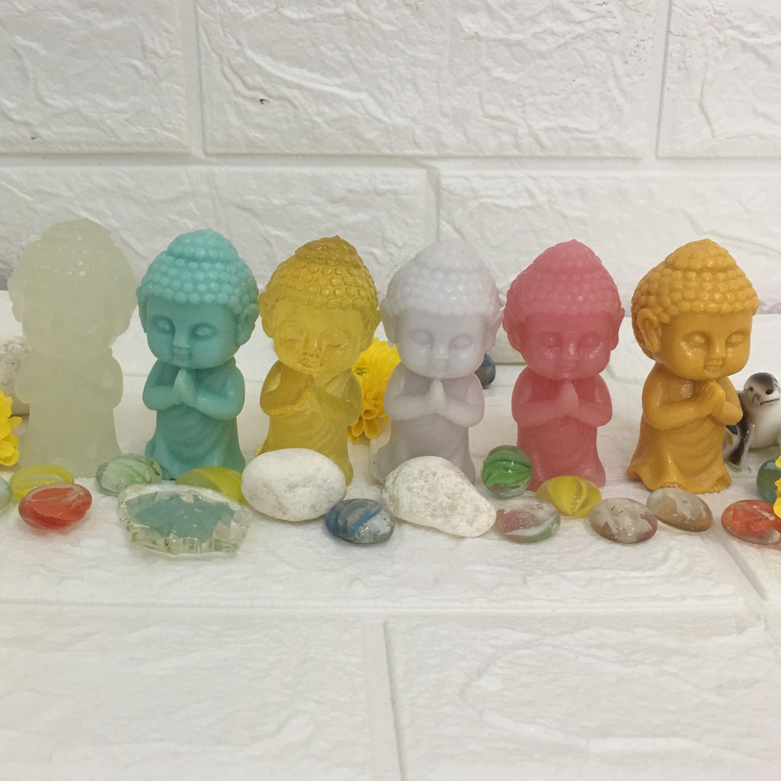 bộ 6 Tượng Phật Mini cao 8 cm đủ màu như hình