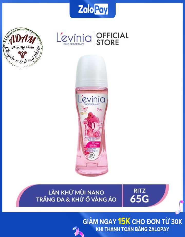 LĂN KHỬ MÙI TRẮNG MỊN DA - GIẢM Ố VÀNG ÁO LEVINIA 65G MÀU HỒNG - RITZ  (L'EVINIA)