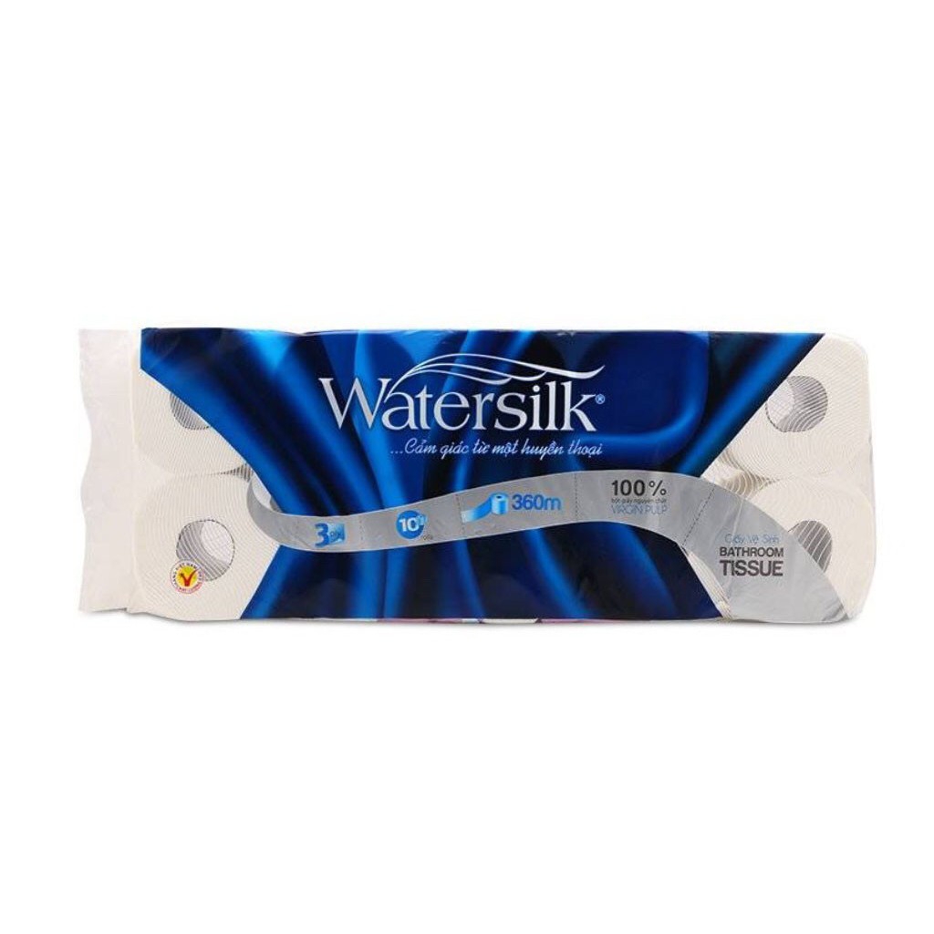 Giấy vệ sinh watersilk có lõi,10 cuộnx3 lớp