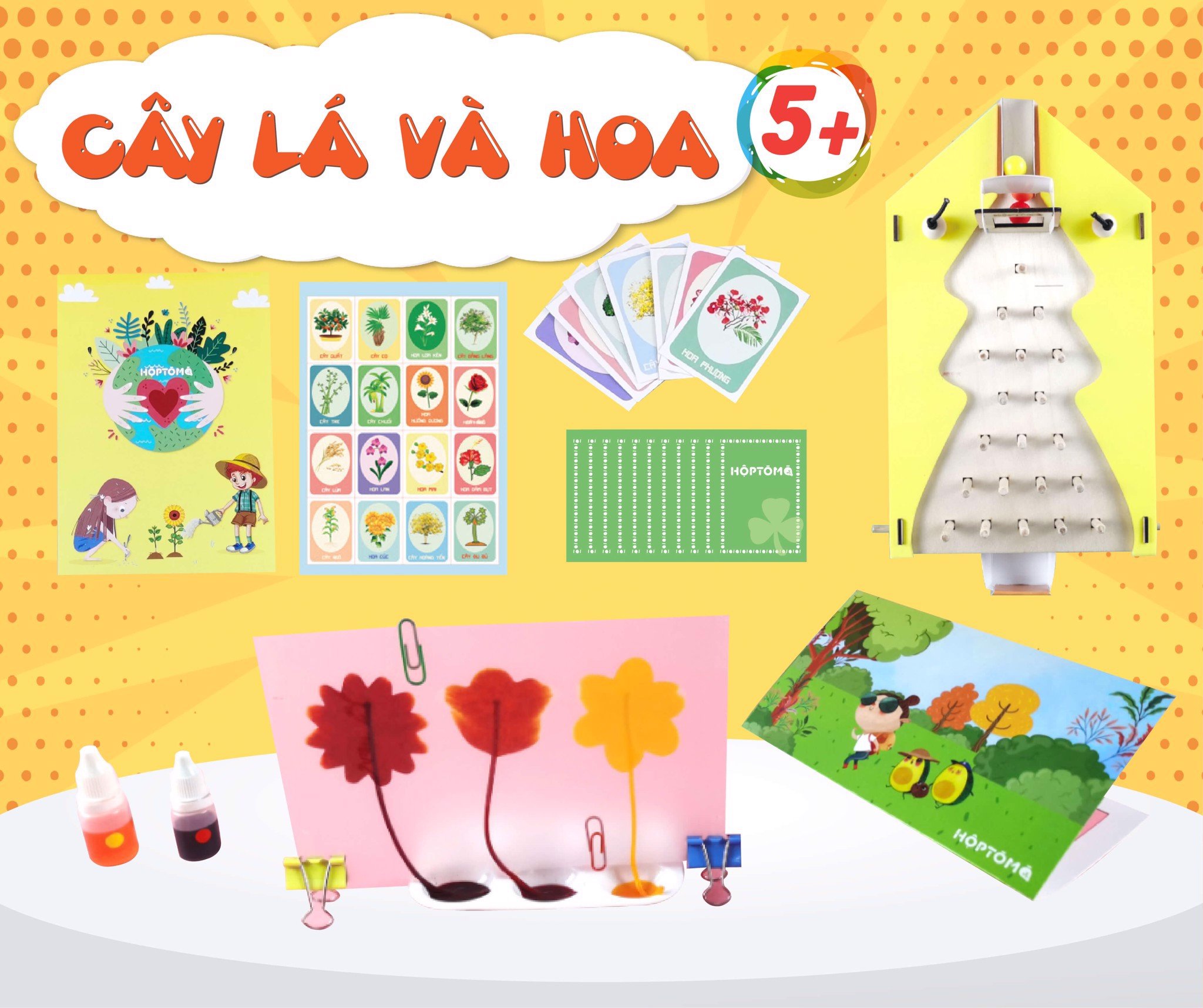 Bộ Đồ Chơi Khoa Học STEM "Cây Lá và Hoa" - Dành Cho Bé Trai Bé Gái từ 5-8 Tuổi - Sáng Tạo Tự Lắp Ráp - Hộp Tò Mò