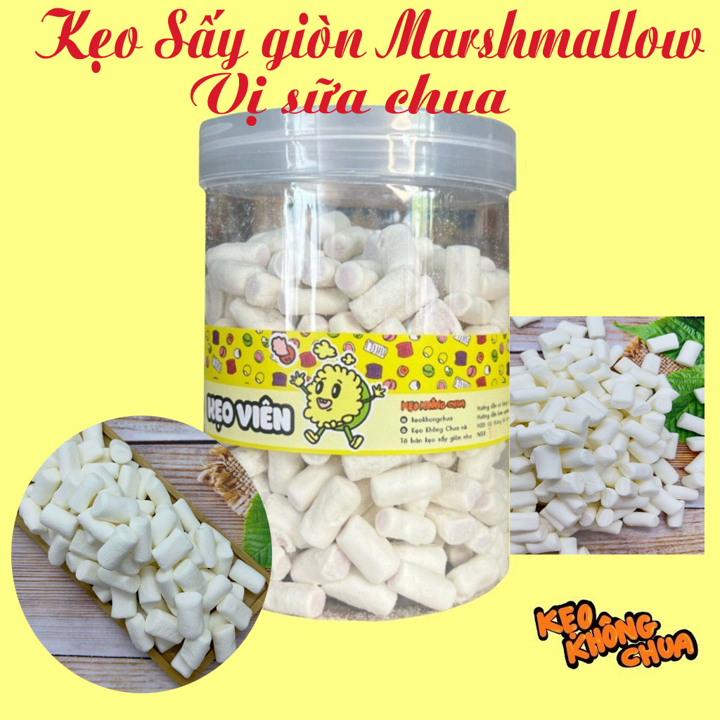 Kẹo sấy giòn Marshmallow vị sữa chua ít ngọt ăn vặt siêu ngon #KSG