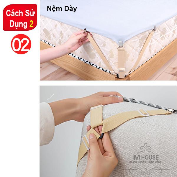 Combo 4 Kẹp Chống Xê Dịch Drap Trải GiườngKẹp Cố Định Chăn Ga GiườngDây Chằng Góc NệmPhụ Kiện Giường Ngủ Bộ Chăn Gói Drap Giường