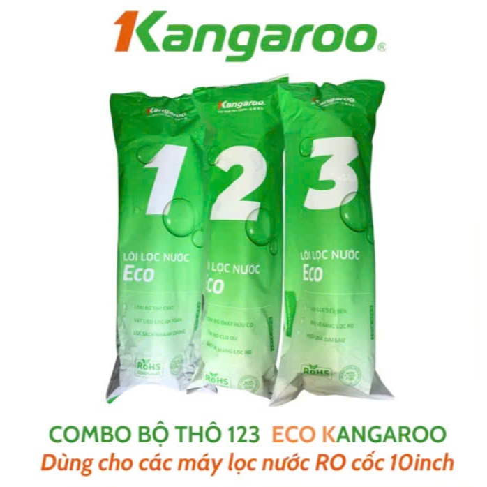 [Combo] Bộ 3 Lõi Lọc Thô Số 123 KANGAROO Mẫu Mới ECO - Hàng chính Hãng