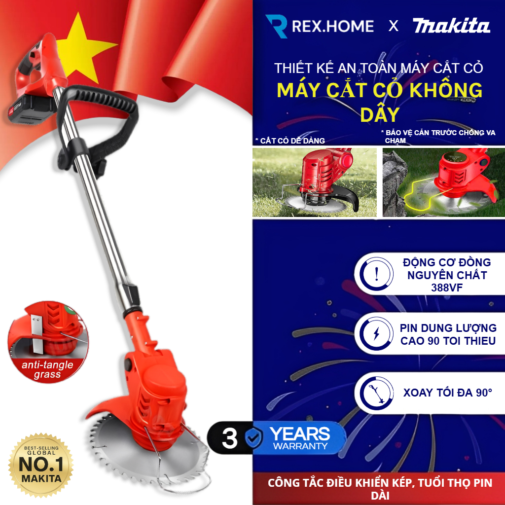  ✨CÓ SẴN NGAY✨ Makita Mới Máy cắt cỏ pin cầm tay máy cắt cỏ mini dùng pin lapusen 388V cao cấp 