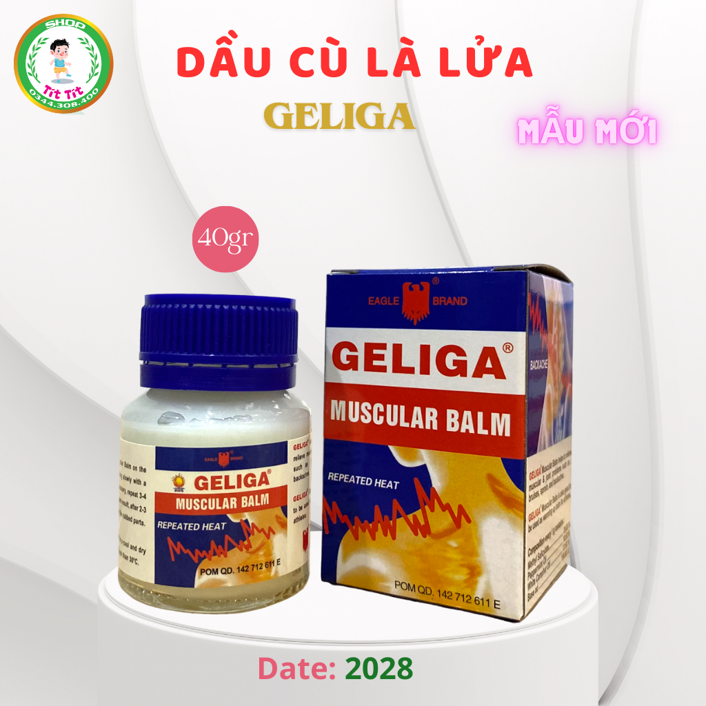 Dầu cù là lửa Geliga Indonesia - Dầu xoa bóp, massage - Mẫu mới 40g