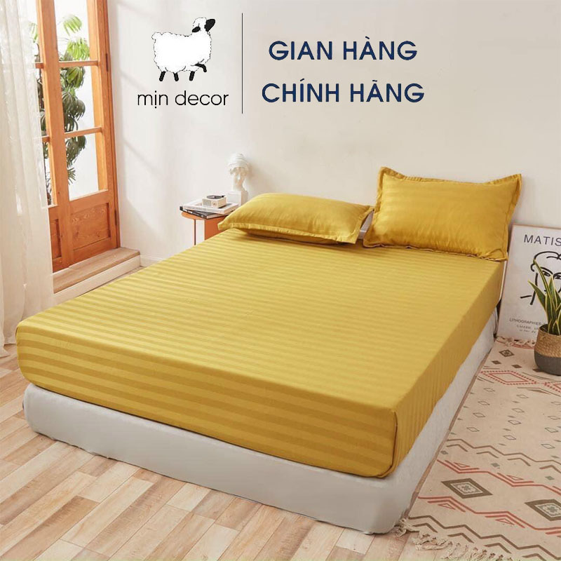 Bộ ga giường và vỏ gối Cotton 3F Khách sạn Mịn Decor dày dặn đủ size nệm