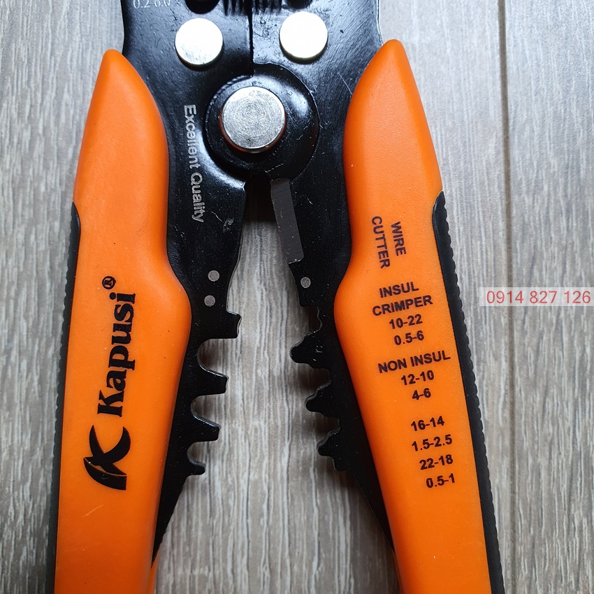 Kìm tuốt dây điện tự động công nghiệp bấm cos cắt dây Kapusi Nhật Bản Kìm tuốt dây điện tự động công nghiệp bấm cos cắt dây Kapusi Nhật Bản