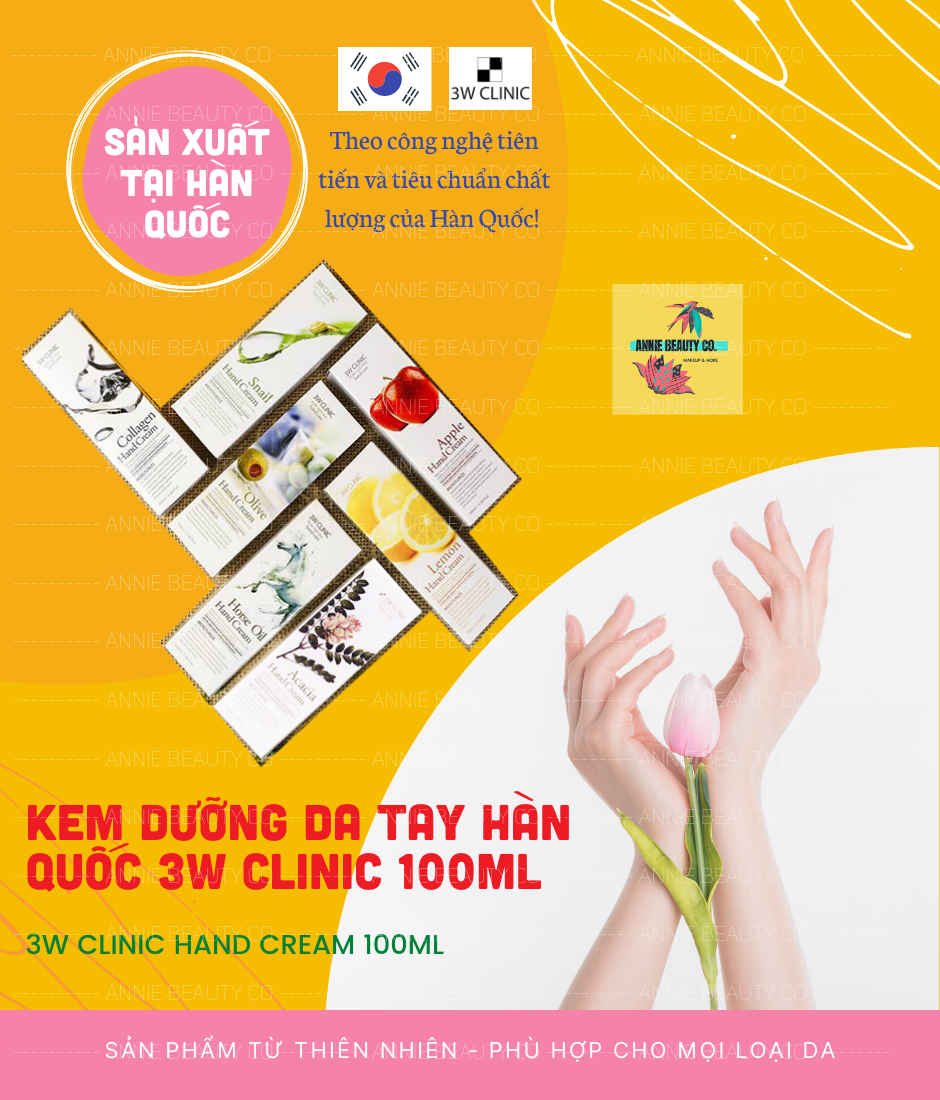 [HCM]Kem Dưỡng Da Tay 3W Clinic Hand Cream 100ml