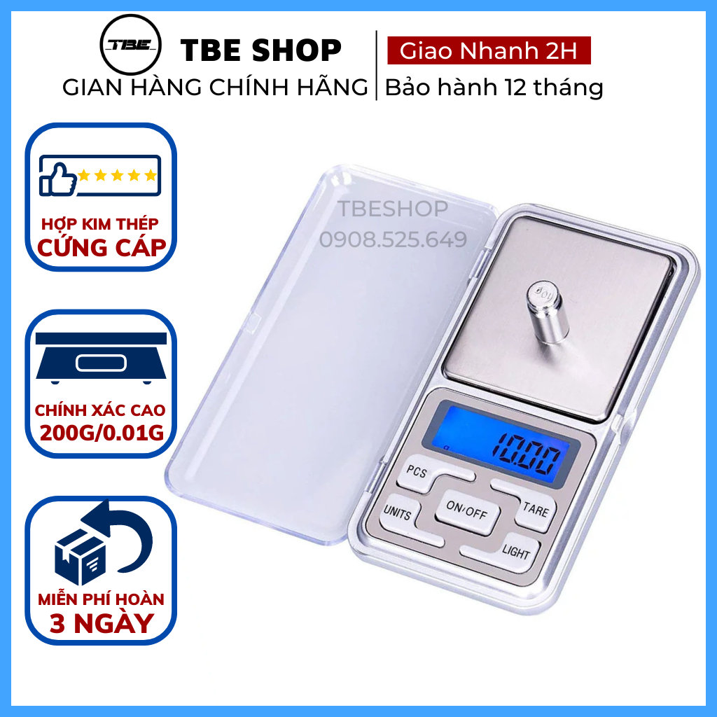 Cân Tiểu Ly Điện Tử Mini 200g 0.01 Kích Thước Nhỏ Gọn Dễ Dàng Bỏ Túi Độ Chính Xác Cao Bảo Hành 1 Năm ( Màu Bạc )