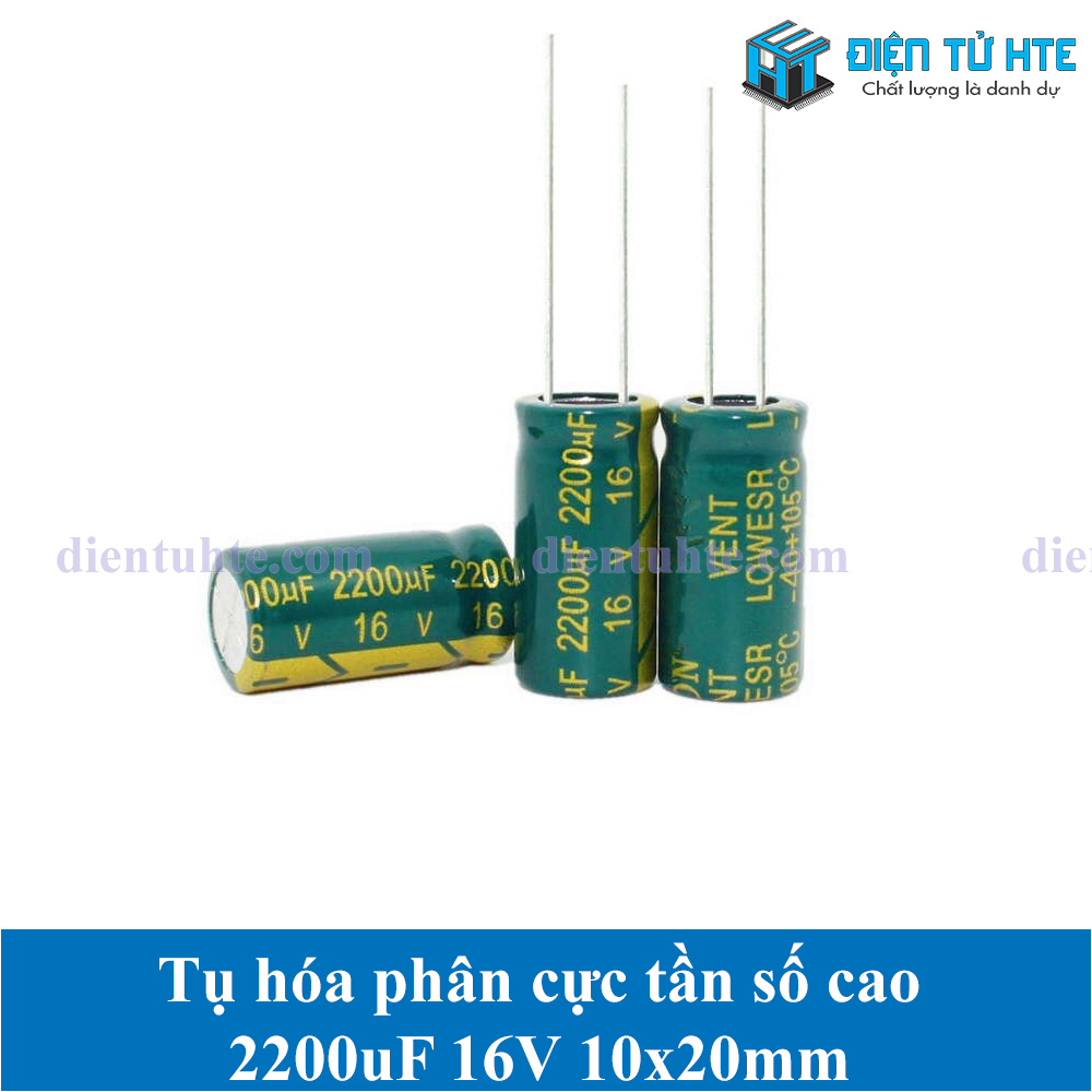 Tụ hóa tần số cao 2200uf 16v 10x20mm - bộ 10 cái