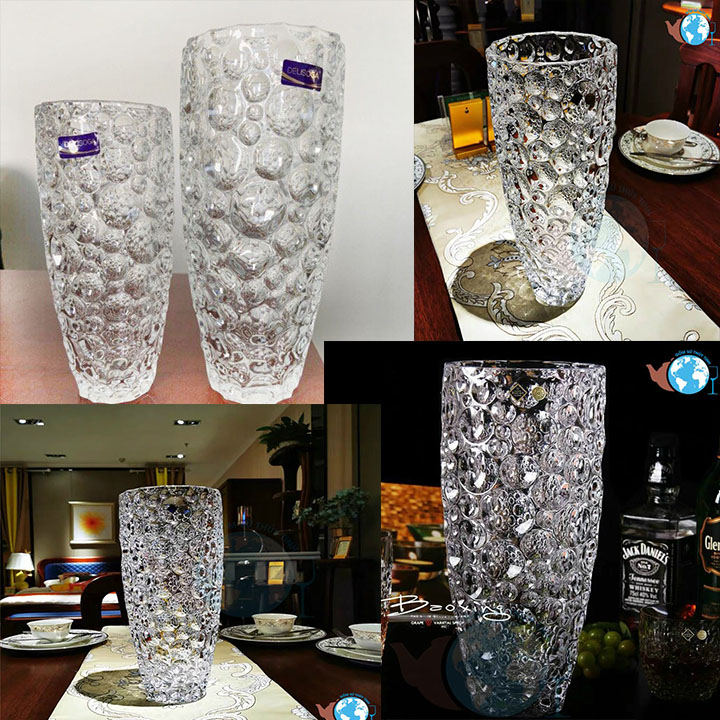 [HCM]COMBO 2 bình bông lọ hoa thủy tinh Bi mới MÀU TRẮNG cao cấp gồm 1 bình bông 30cm và 1 bình bông 25 cm lọ hoa trang trí MÀU TRẮNG dày chất lượng