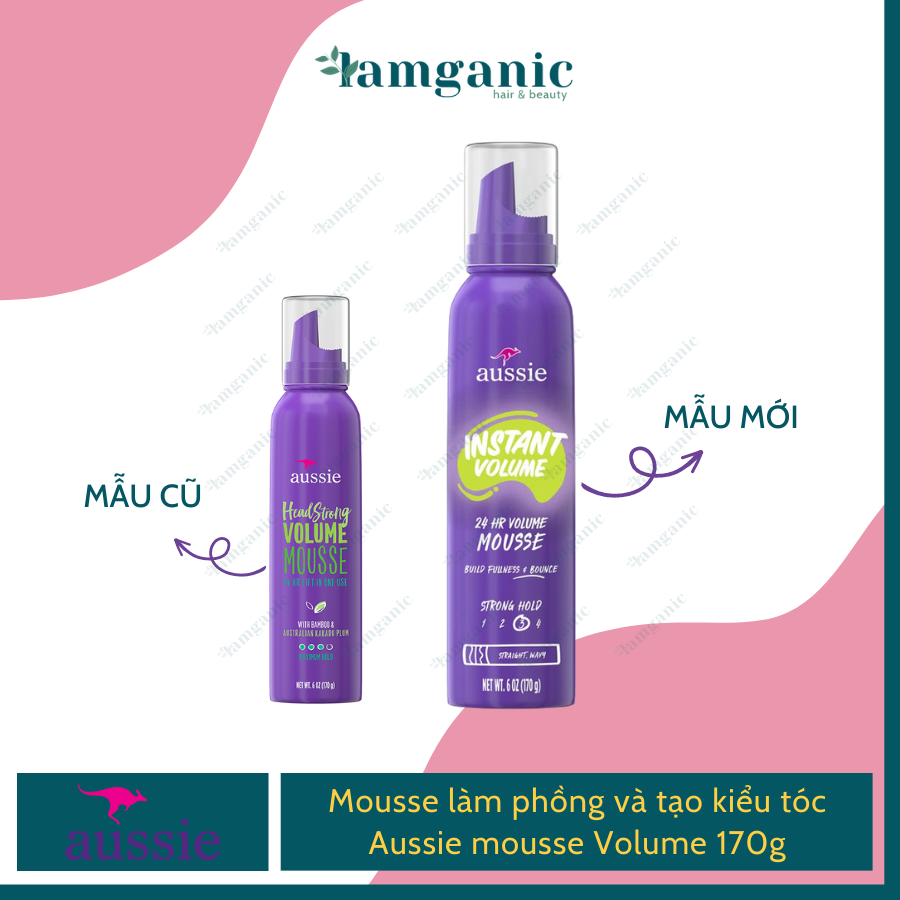 Mousse làm phồng và tạo kiểu tóc Aussie mousse Volume 170g
