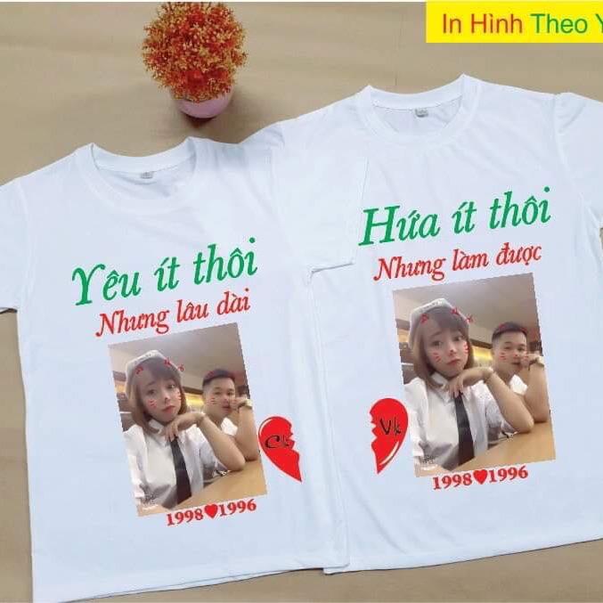 Áo thun nam nữ áo cặp đôi in ảnh theo yêu cầu