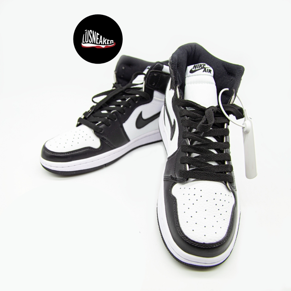 Giày thể thao video ảnh thật giày sneaker jordan đen trắng panda cao cổ nam nữ full box bill tag