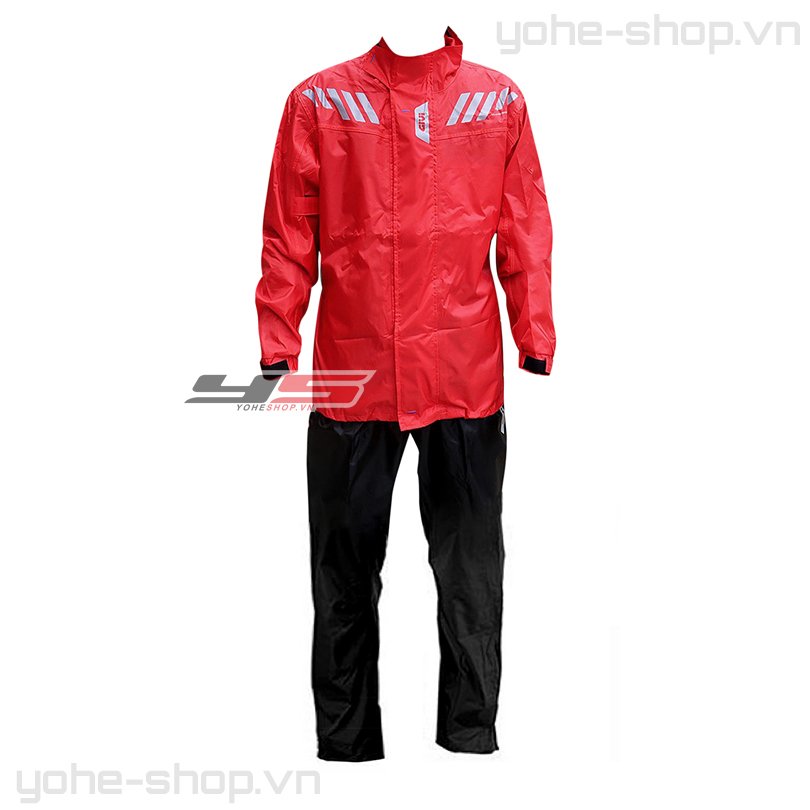ÁO MƯA GIVI - ÁO MƯA BỘ RRS04 Màu Đỏ