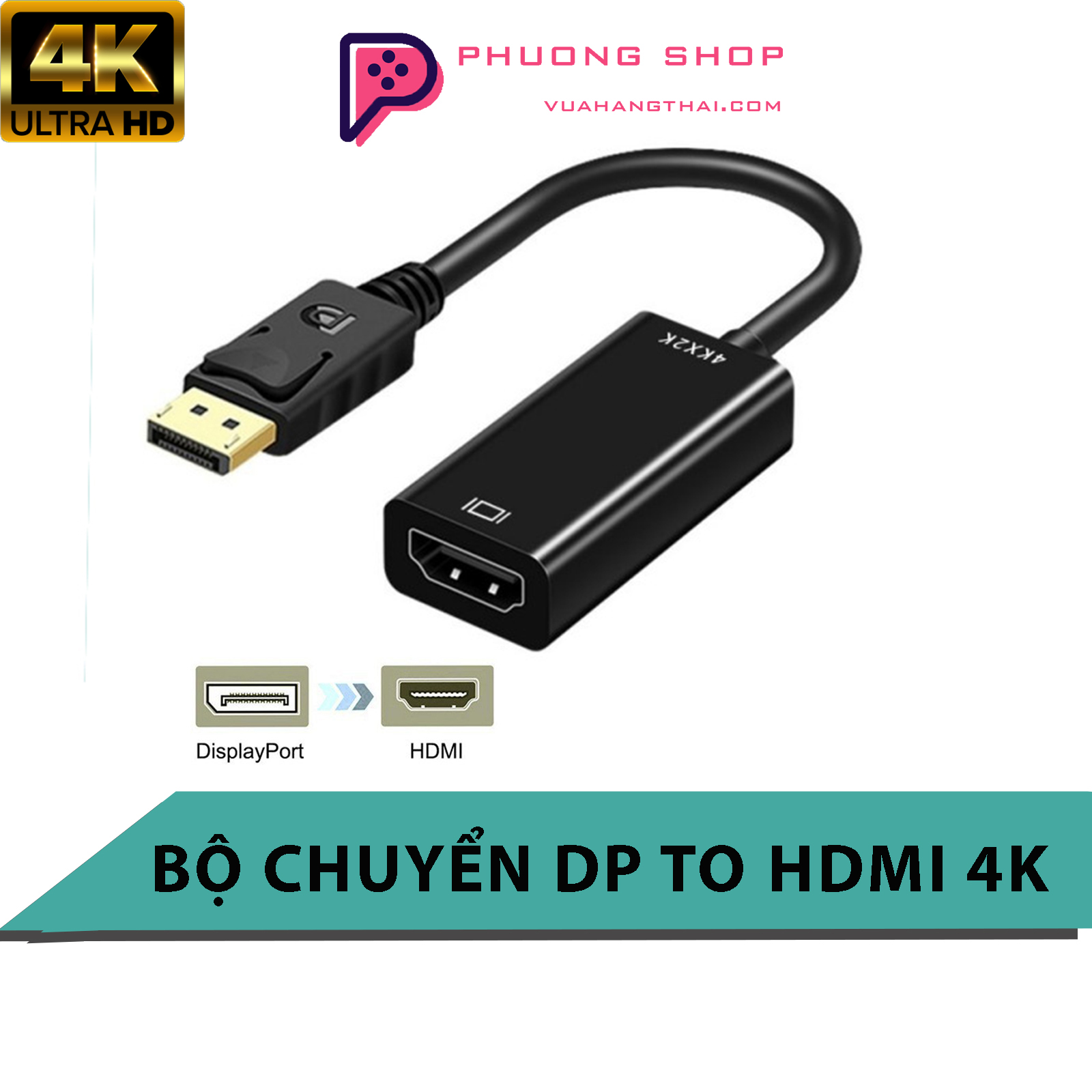 Bộ Chuyển Đổi DP to HDMI 4K 60Hz - Displayport to HDMI 4K 60Hz Hỗ trợ PC