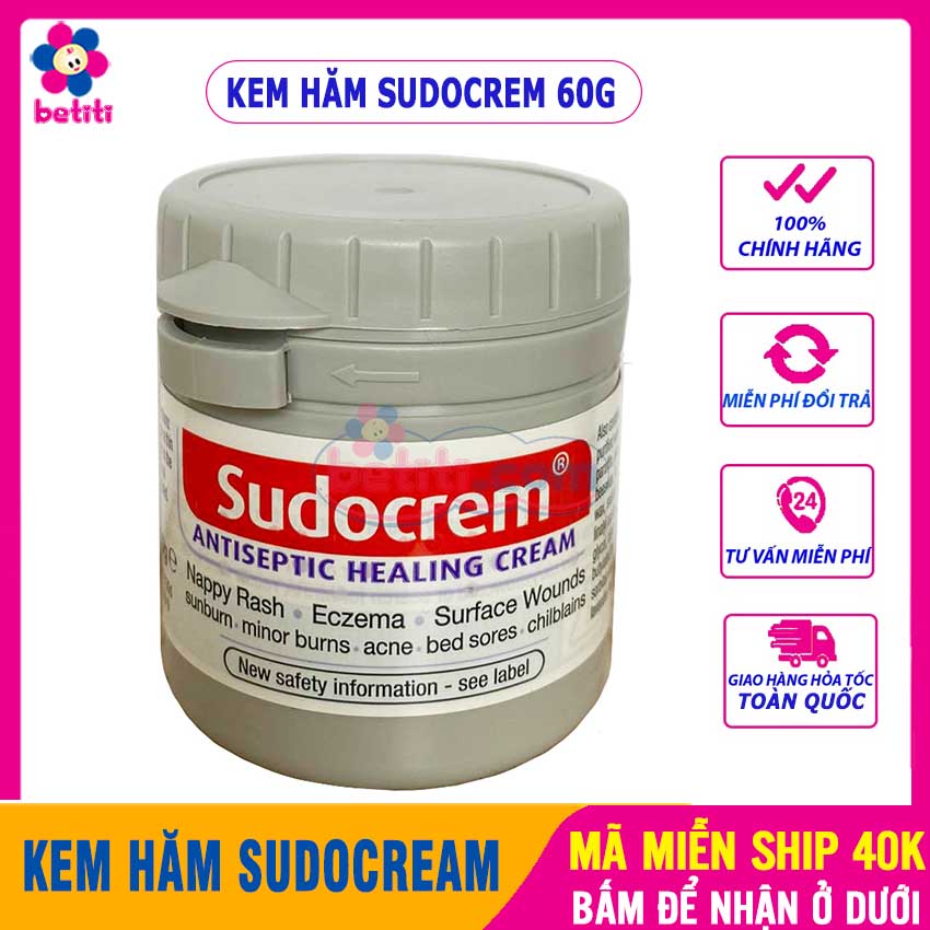 Kem Chống Hăm Sudocrem 60g Đa Năng Hàng Nhập Khẩu Chính Hãng Anh Quốc, Kem Chống Hăm Tã Cho Bé Hiệu Quả, Nhẹ Dịu, Lành Vết Muỗi Cắn - Kem Hăm Trẻ Em, Kem Chống Hăm Tã, Kem Hăm Cho Bé, Kem Bôi Da - kem sudo