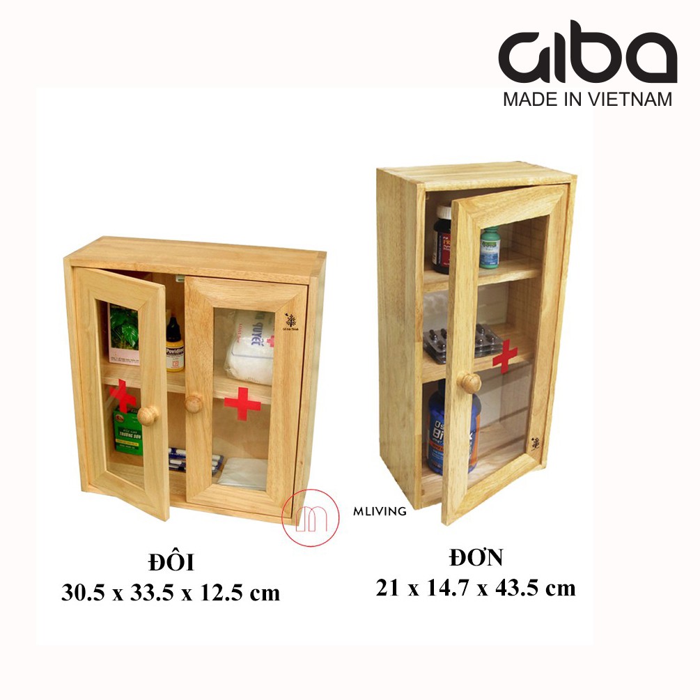 Tủ đựng đồ y tế bằng gỗ treo tường -giba
