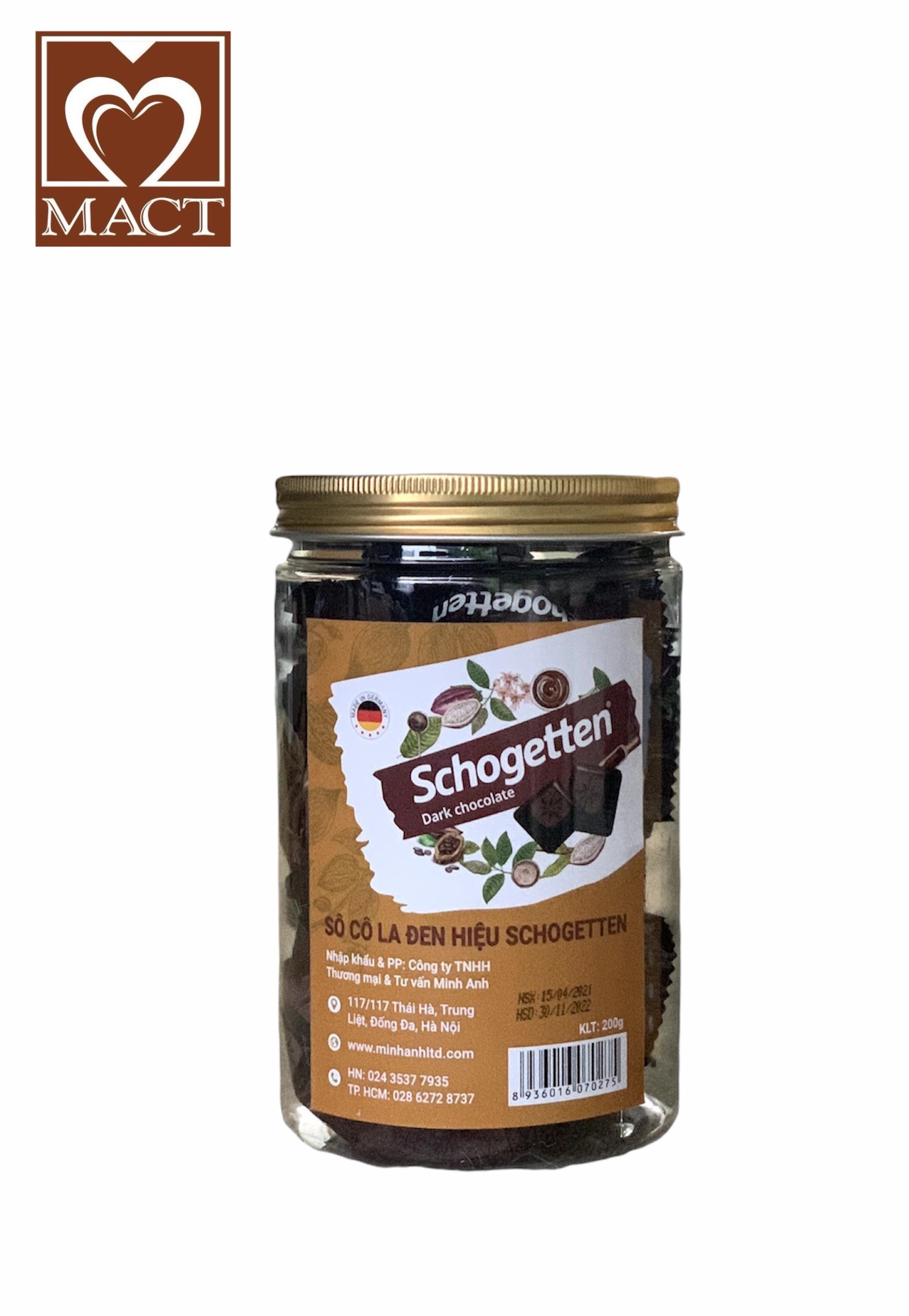 Hộp sôcôla schogettenn - vị đắng dark chocolate - 200g