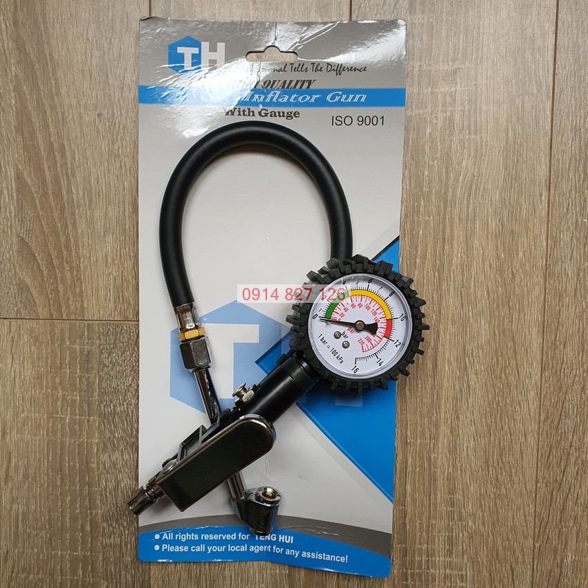 [Chính hãng] [Ảnh thật] Bơm lốp dạng đầu đẩy có đồng hồ đo áp suất khí cực chính xác, TẶNG KÈM ĐẦU NỐI NHANH, BH 12 tháng, bơm lốp xe tải, Bơm lốp xe máy, Bơm lốp ô tô, Súng bơm lốp khí nén