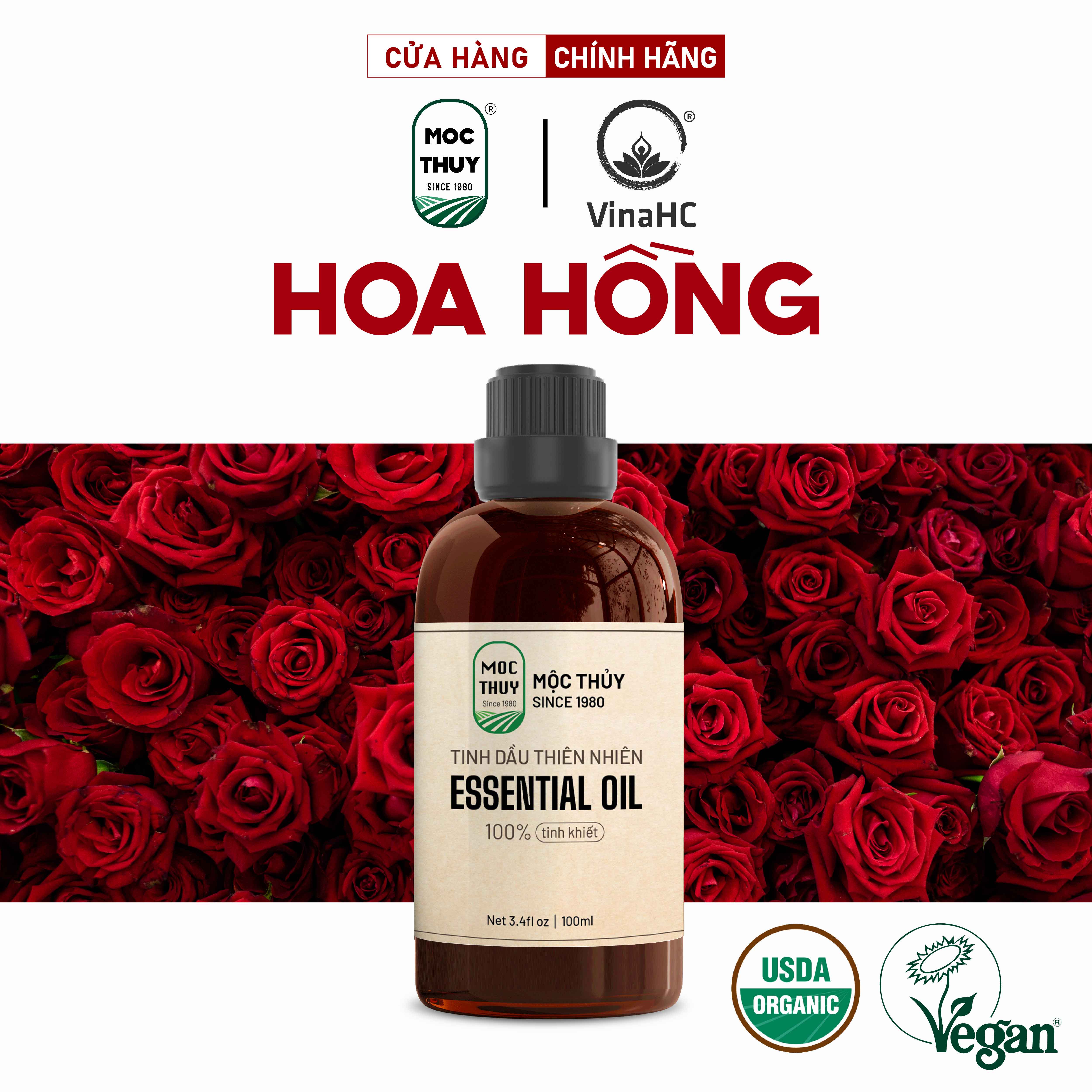 Tinh dầu thiên nhiên Hoa Hồng Mộc Thủy - Rose Essential Oil - Đạt chuẩn chất lượng kiểm định