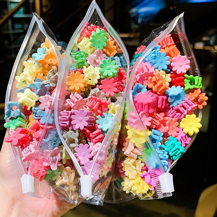Sét 50 kẹp tóc mini nhiều màu dễ thương
