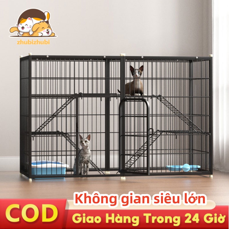 Lồng Thú Cưng Mèo Cỡ Lớn Biệt Thự Mèo Không Gian Tự Do Trong Nhà Dùng Cho Mèo Chuồng Mèo Cỡ Lớn
