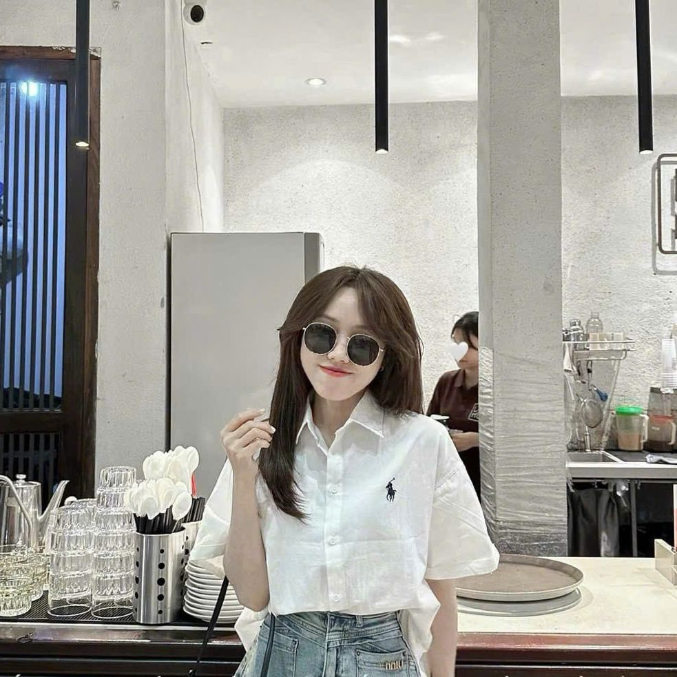 Áo sơ mi thêu logo đũi dày dặn siêu đẹp size S M L