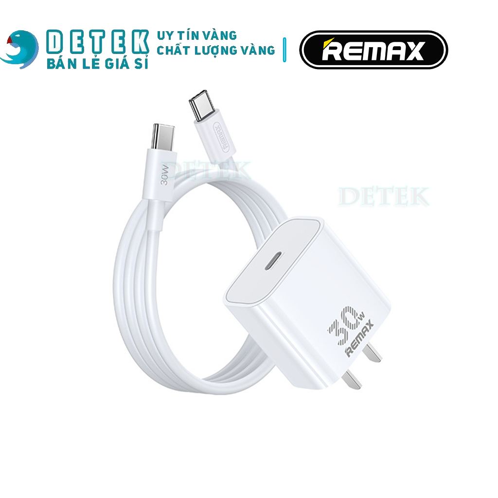 Bộ cốc sạc nhanh remax rp-u71 1 cổng type c pd 30w kèm cáp type c ra type c