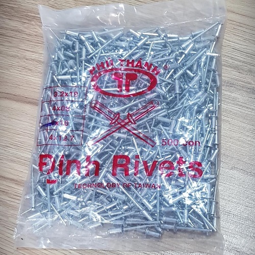 Gói 500 Cây Đinh Rút Rive Nhôm 4x10mm Ứng Dụng Trong Các Ngành Sản Xuất Cửa Nhôm Kính, Cửa Nhựa, Mái Tôn, Cửa Xếp…