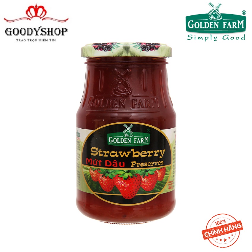 Mứt dâu preserves golden farm 450g goodyshop