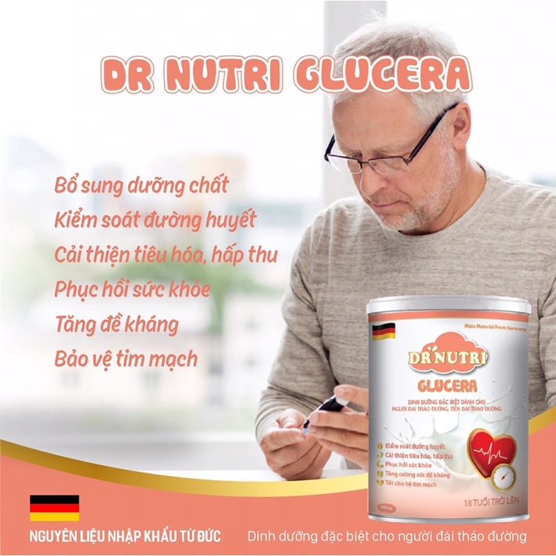 Sữa bột cho người tiểu đường Dr Nutri Glucera 400g và 900g