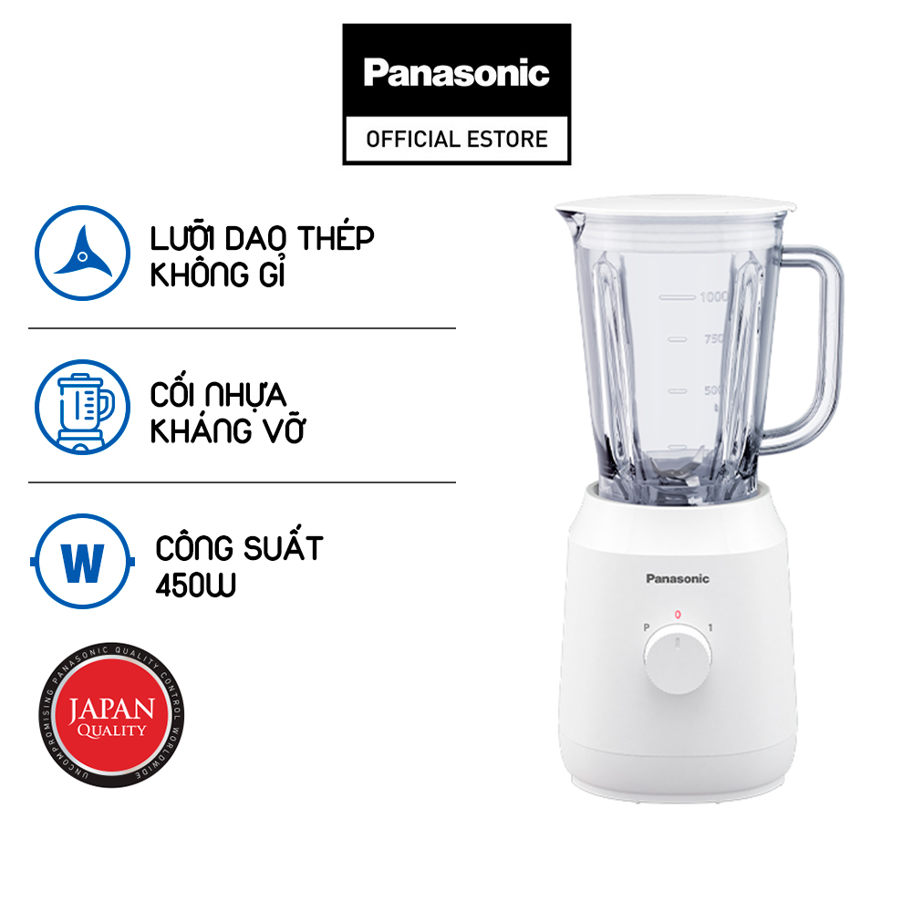 Máy xay sinh tố Panasonic MX-EX1001WRA  - Công suất 450W -  1L - Lưỡi dao thép không gỉ - Cối nhựa kháng vỡ - Hàng chính hãng - Bảo hành 12 tháng