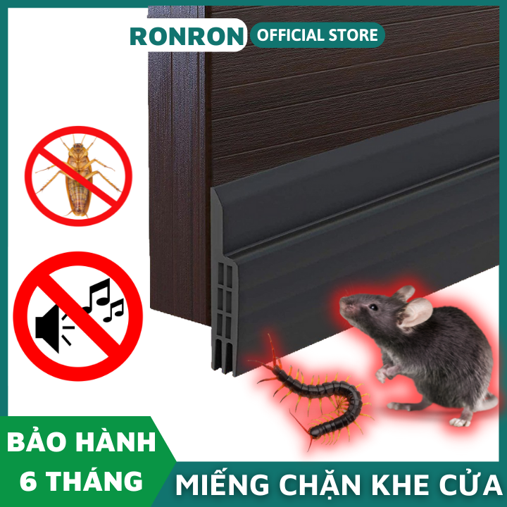 Ron chặn khe hở cửa loại 3 lớp dày 5mm RONRON 1 Mét nẹp dán đáy cửa chống côn trùng khói bụi tiếng ồn giữ nhiệt điều hòa