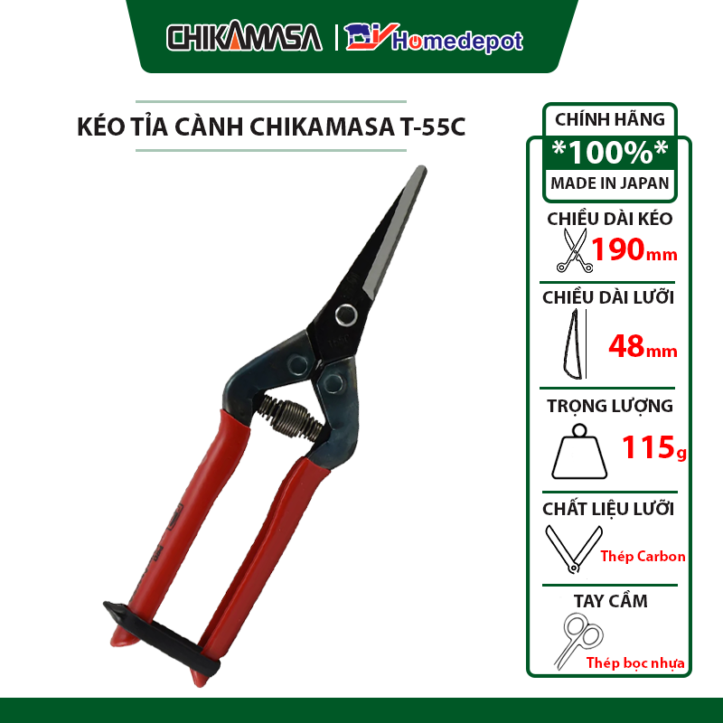 Kéo tỉa cành cao cấp Nhật Bản Chikamasa T-55C