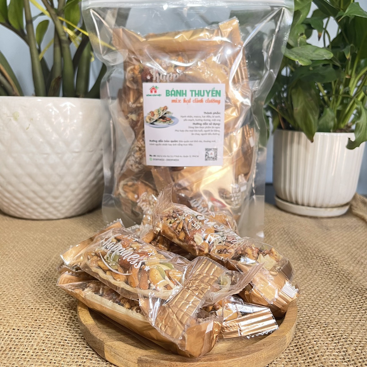 Bánh thuyền mix hạt dinh dưỡng túi 500gr bánh ăn kiêng hỗ trợ giảm cân bánh hạt dinh dưỡng ngũ cốc