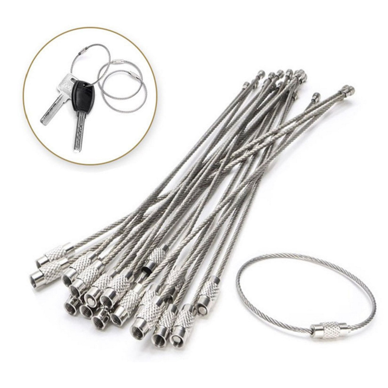 Combo 2 móc khóa edc milaso móc chìa khóa xe, móc khóa balo dây thép dây inox 304 bền chắc vặn vít hg-001302