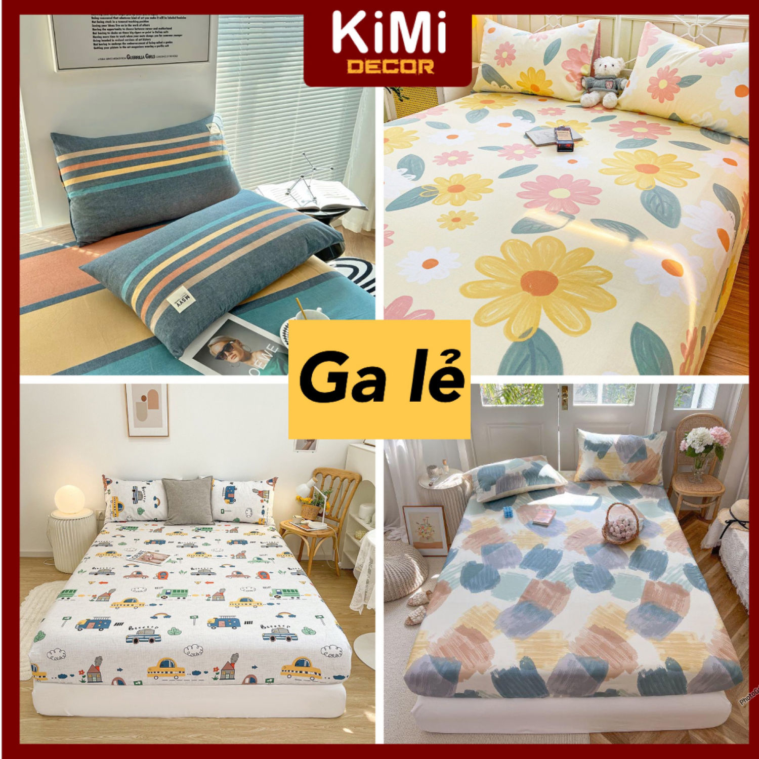 GA LẺ Cotton Korea KiMi Decor Bedding - Sỉ SLL inb Chăn Ga Gối Cotton Poly