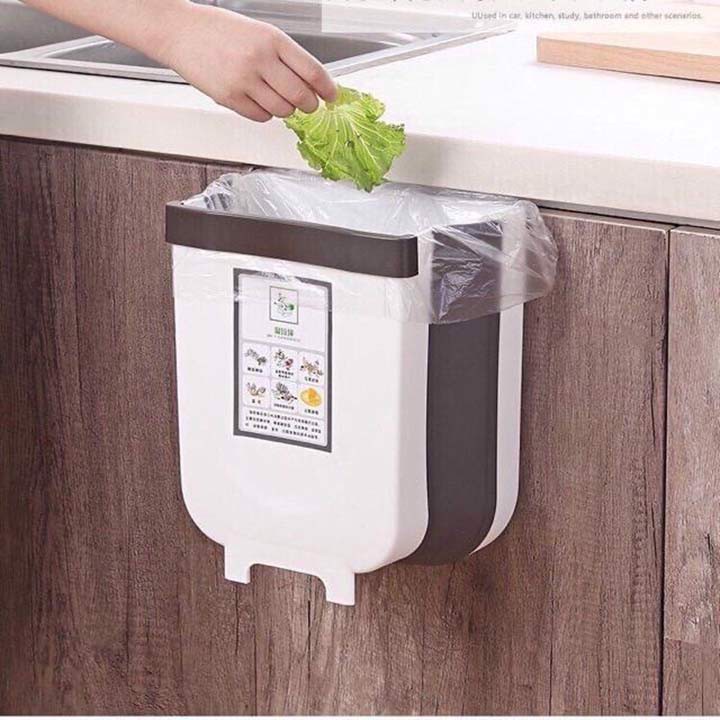 [ DEAL HỦY DIỆT ] THÙNG RÁC GẤP GỌN TREO XE HƠI, NHÀ BẾP, NHÀ VỆ SINH, TIẾT KIỆM DIỆN TÍCH CHỊU LỰC ĐẾN 10KG, CHỐNG BÁM BẨN HIỆU QUẢ, CỨNG CÁP, BỀN BỈ