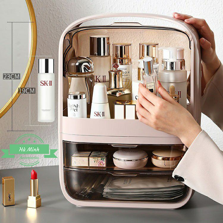 Hộp kệ đựng mỹ phẩm 3 tầng cao cấp