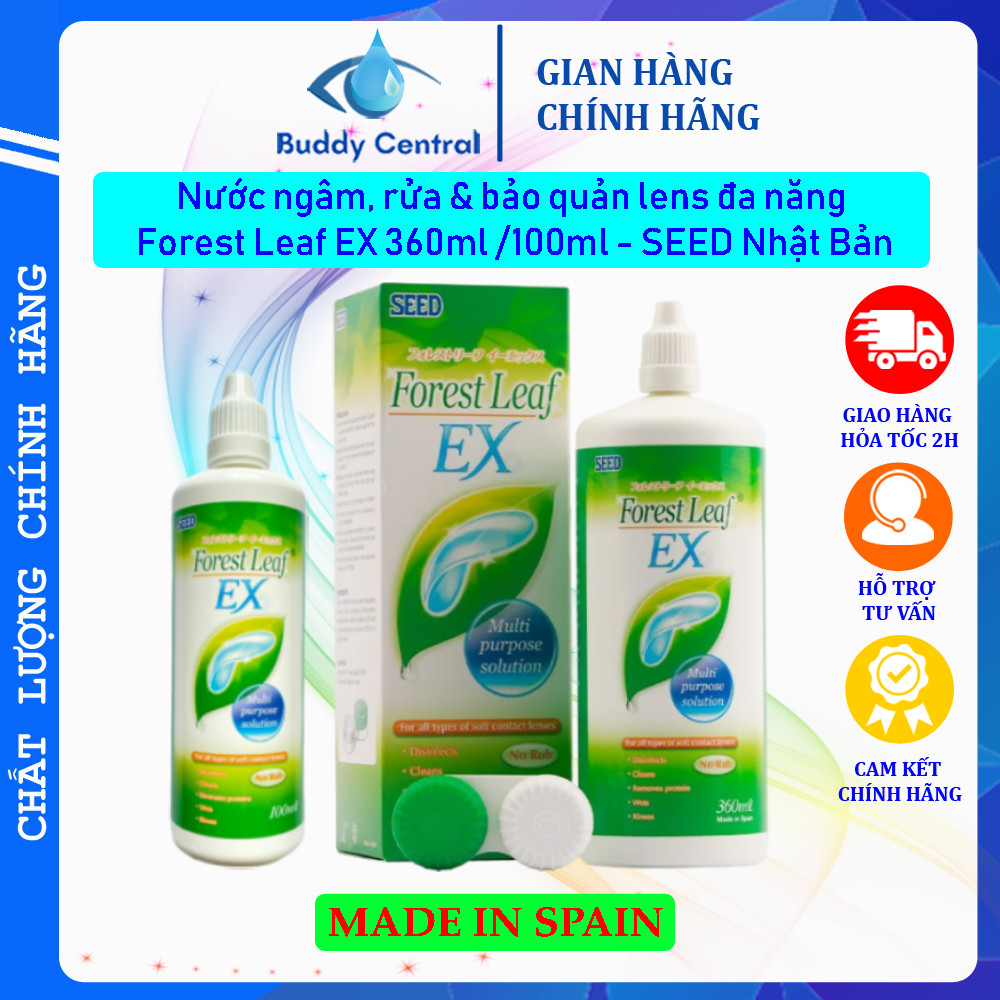 Dung dịch ngâm lens kính áp tròng SEED Forest Leaf EX 360ml/100ml - Buddy Central