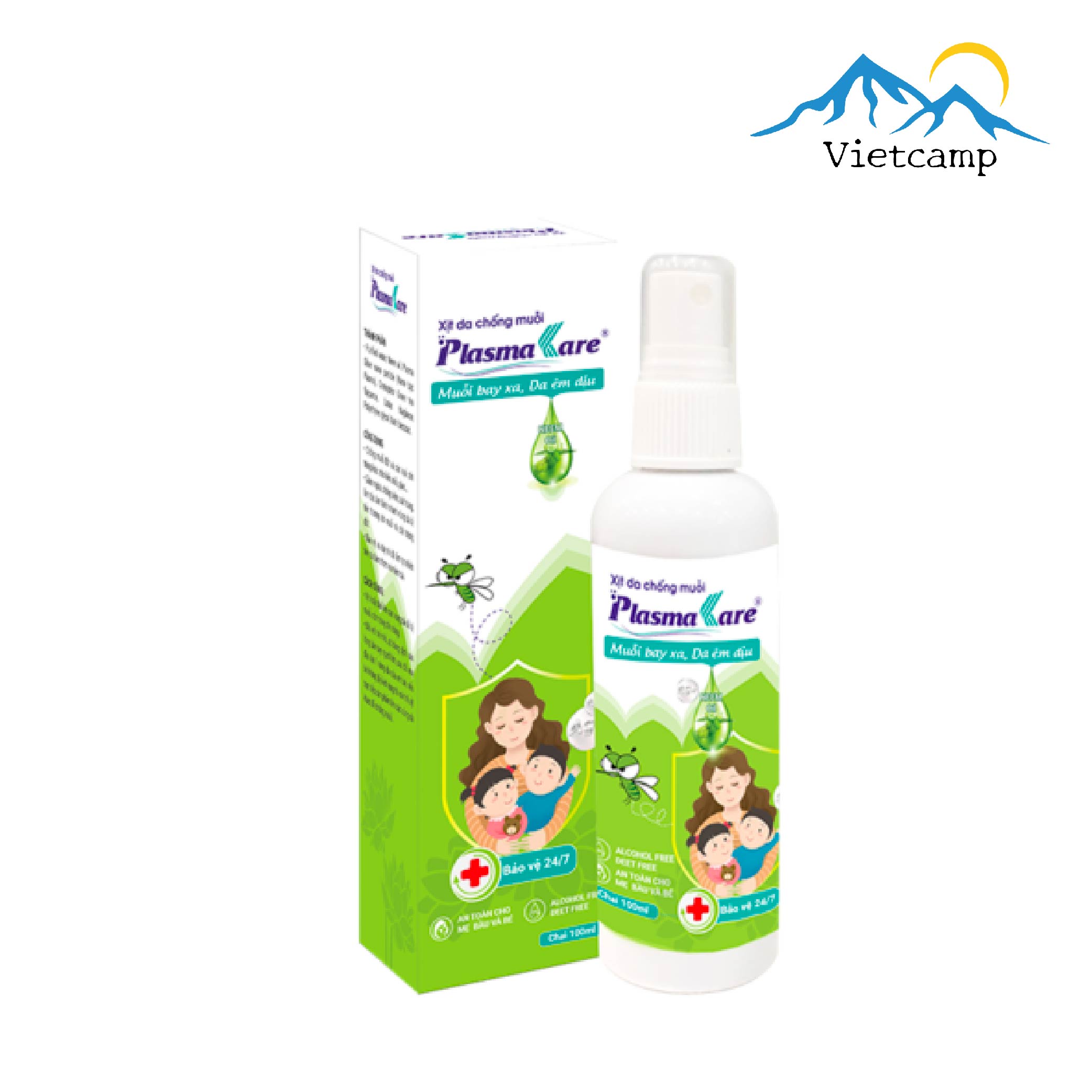 Xịt da chống muỗi PlasmaKare 100ml xua đuổi Muỗl, xẹp vết đốt, sốt xuất huyết - Côn trùng TƯ đã chứng nhận hiệu quả