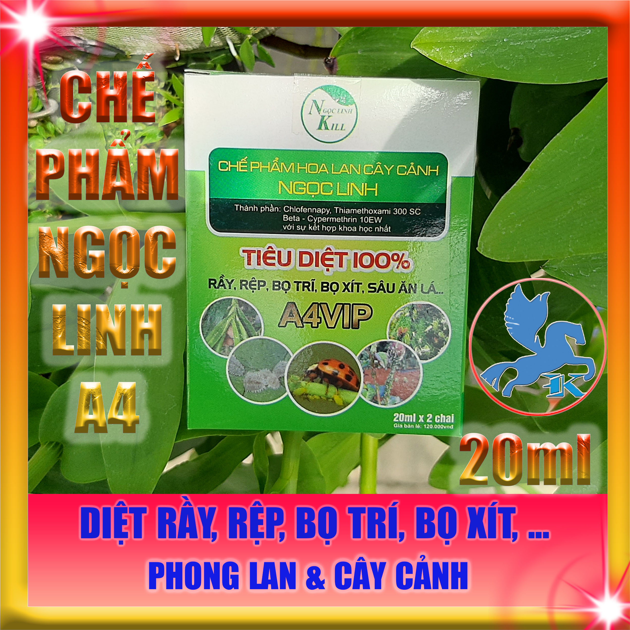 Chế Phẩm Ngọc Linh A4 20ml | diệt rầy rệp bọ trĩ bọ sít sâu ăn lá