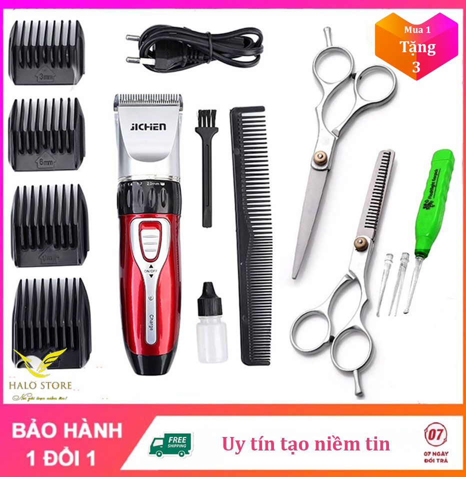 Tông Đơ Cắt Tóc Gia Đình Cho Bé Hớt Tóc Trẻ Em JICHEN 0817 Lưỡi Cực Bén Công suất 3W Có 4 Cữ 3mm 6mm 9mm 12mm (Có Lược) Thiết kế tiện dụng An Toàn Dễ Sử Dụng TẶNG NHIỀU QUÀ TẶNG [BẢO HÀNH