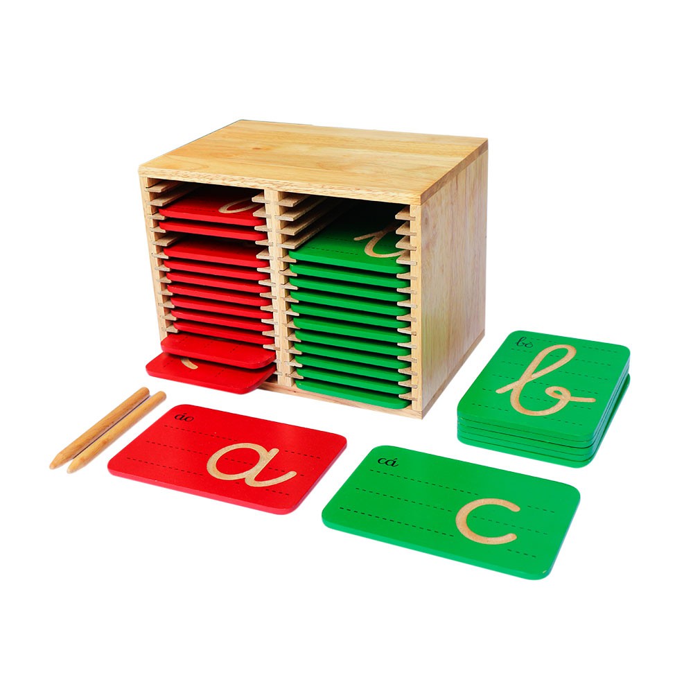 Bộ luyện viết chữ bằng gỗ tiện lợi cho bé, giáo cụ montessori, đồ chơi giáo dục sớm cho bé tại nhà