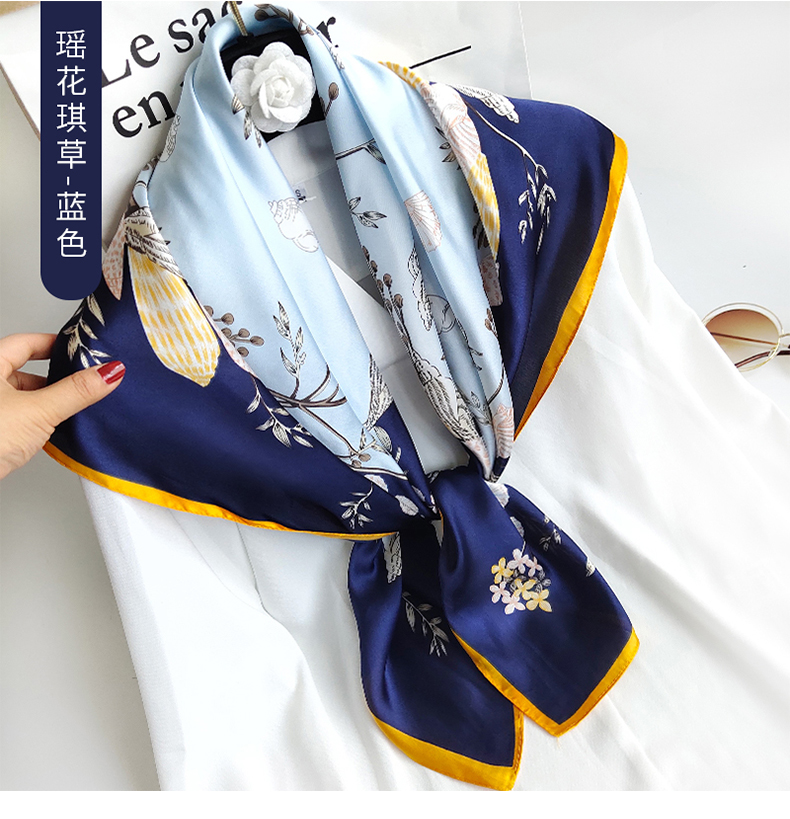 Khăn Lụa Vuông 70x70- Khăn Turban Badanda Nữ Công Sở Quàng Cổ Buộc Tóc Làm Áo Yếm Lụa Cao Cấp- Ốc sên hoa lá