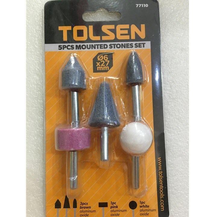 Mũi đá mài bộ 5 mũi đá mài tolsen 77110 - bộ 5 mũi đá mài tolsen