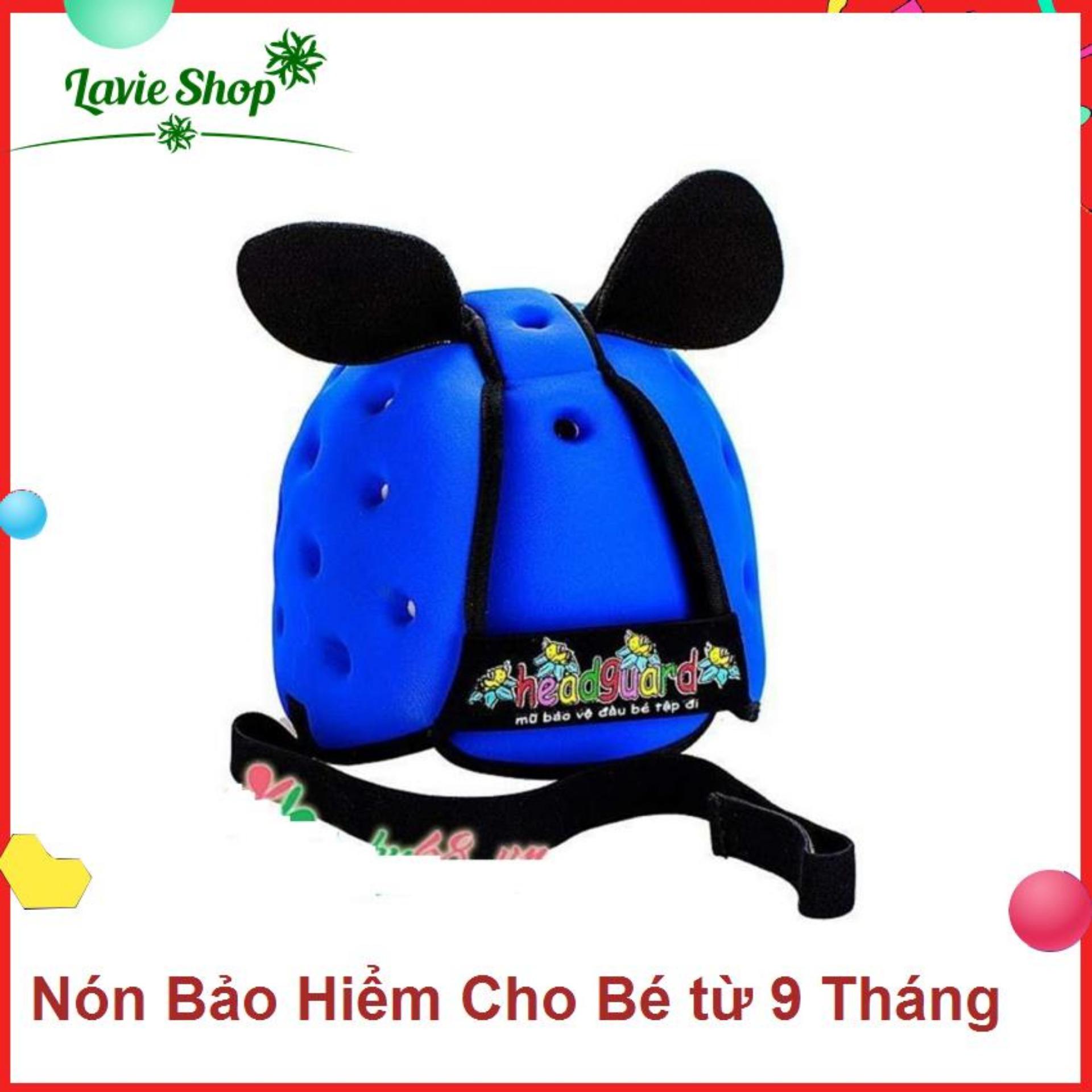 Nón bảo hiểm cho bé tập đi màu xanh