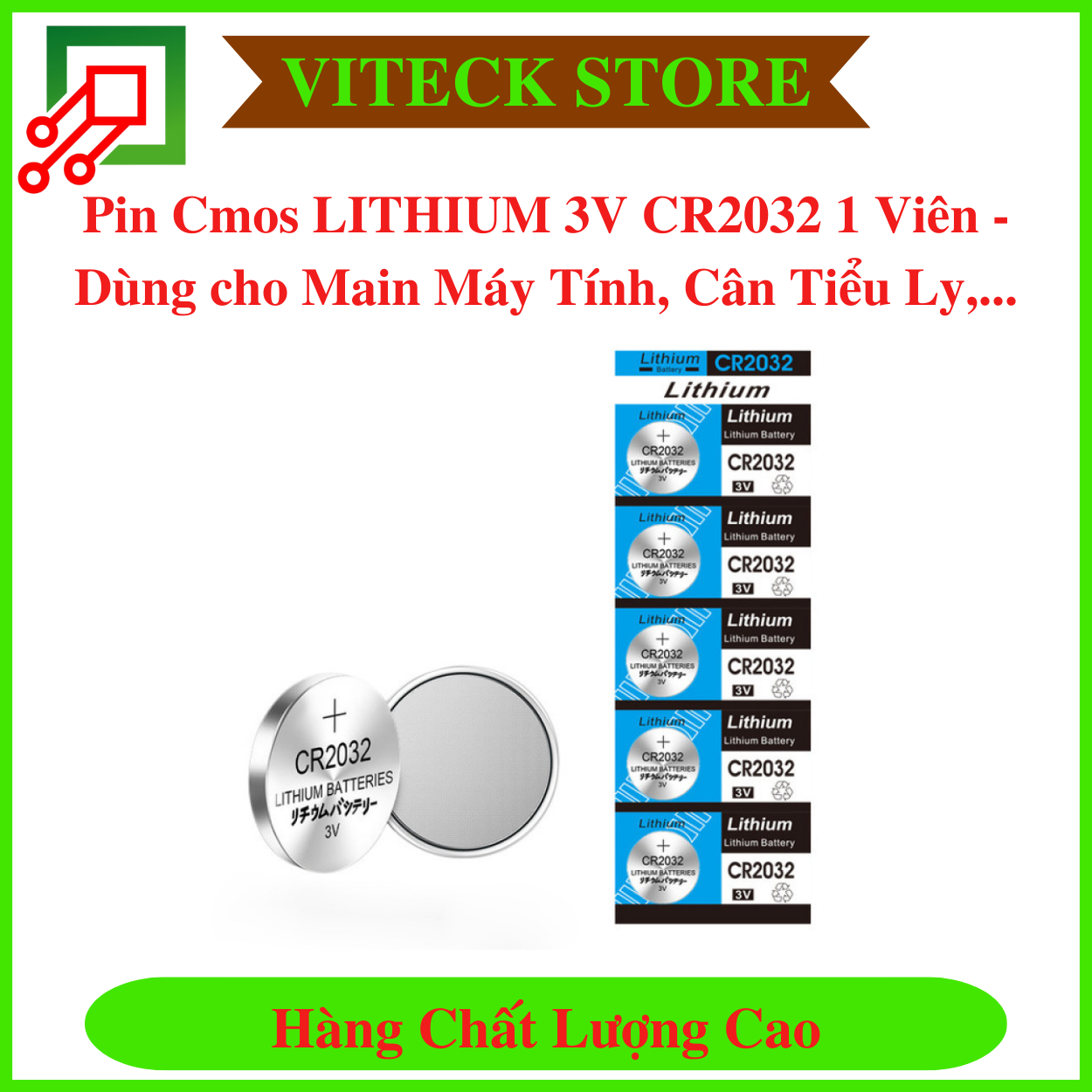 Pin cmos lithium 3v cr2032 - dùng cho main máy tính, cân tiểu ly, cân sức khỏe. hàng cao cấp